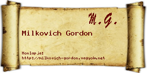 Milkovich Gordon névjegykártya